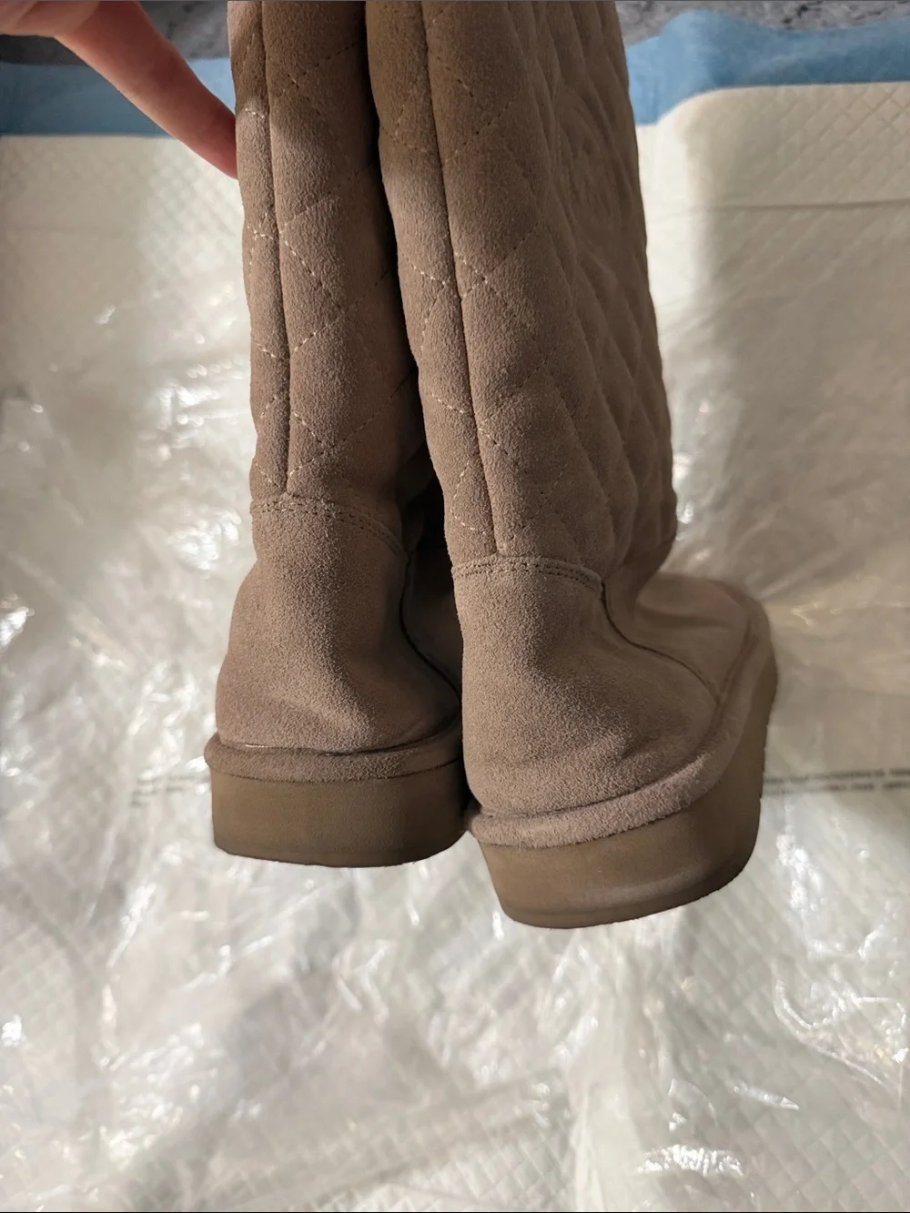 Michael kors Quilted Shearling-Lined Women's Tall Boots - Taupe